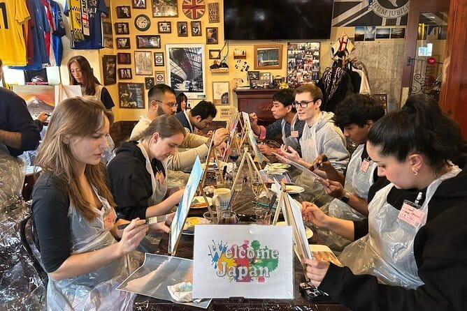Seasonal Japanese Culture Osaka Paint and Wine Experience - Wine or Soft Drink Included: The Drinking Part Without the Stress